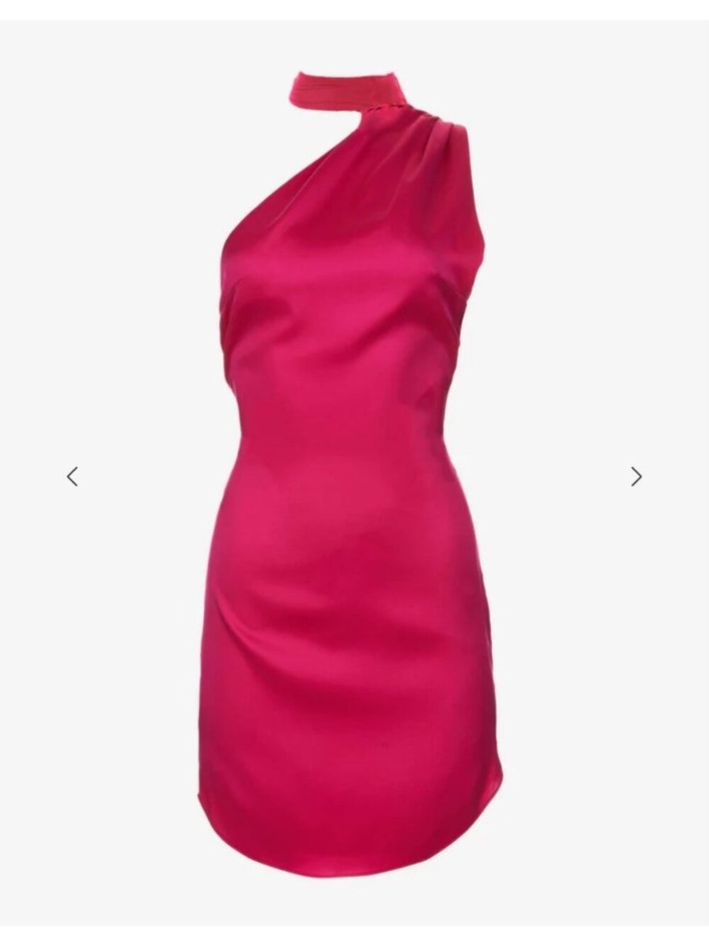 Seroya Kendall Silk Halter Mini Dress Hot Pink Backless Elegant Satin Medium